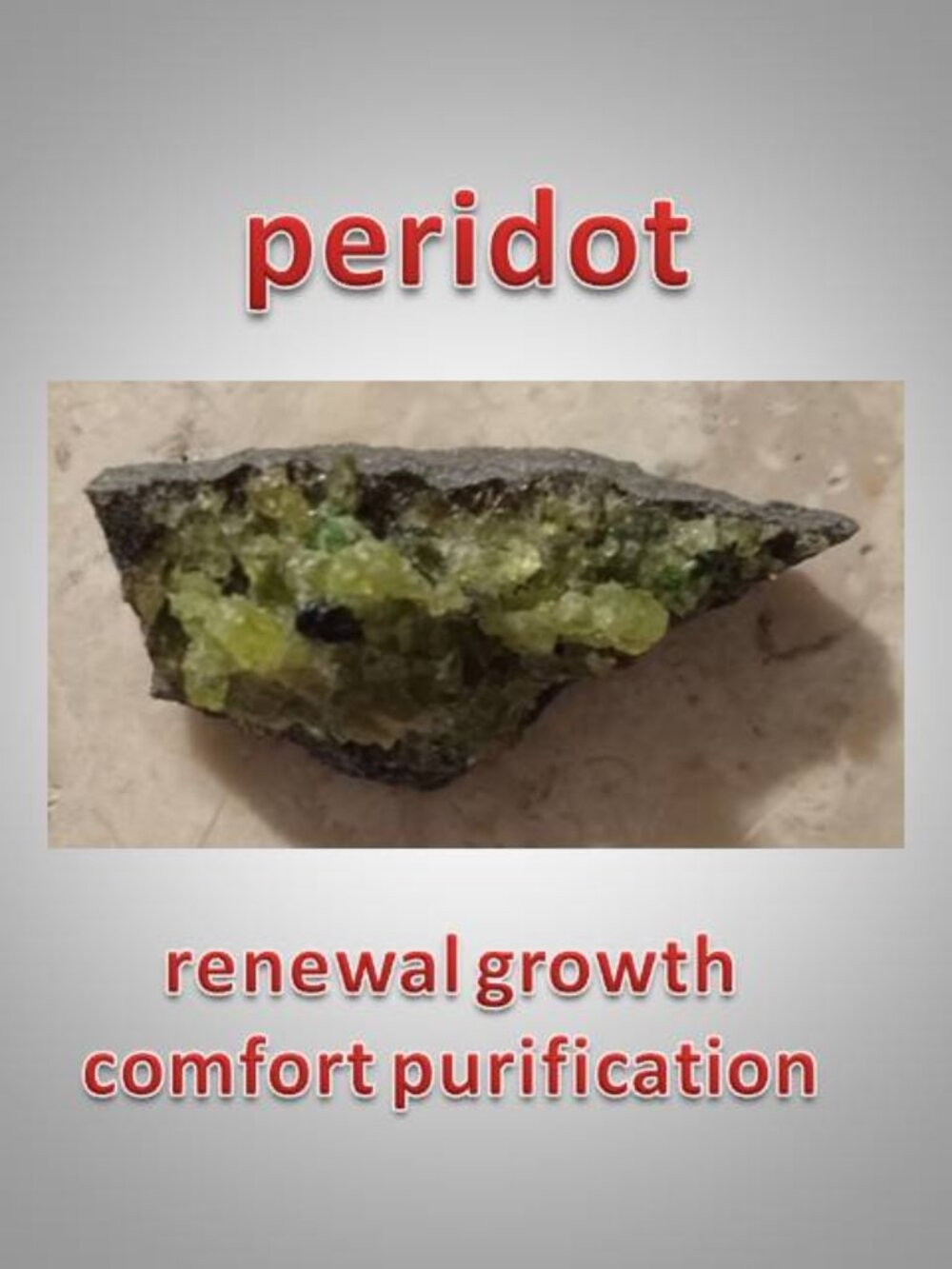 #6 Peridot mini chunk crystal stone mineral August Birthstone